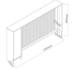 Agnite Radiator Cover White Modern Vertical Slat Shelves Mdf Storage Cabinet Medium - thumbnail 9