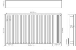 Agnite Radiator Cover White Modern Vertical Slat Shelves Mdf Storage Cabinet Medium - thumbnail 8