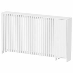 Agnite Radiator Cover White Modern Vertical Slat Shelves Mdf Storage Cabinet Medium - thumbnail 5