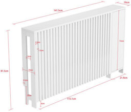 Agnite Radiator Cover White Modern Vertical Slat Shelves Mdf Storage Cabinet Medium - thumbnail 7