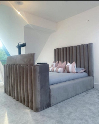ABC Lustro King Size Tv Bed (Grey)