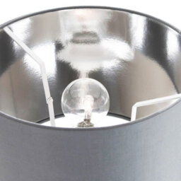 Happy Homewares Contemporary Grey Cotton 12 Table/pendant Lamp Shade With Shiny Silver Inner - thumbnail 3