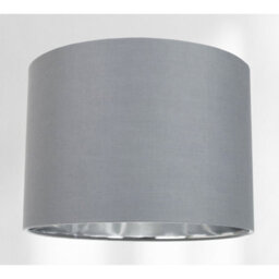 Happy Homewares Contemporary Grey Cotton 12 Table/pendant Lamp Shade With Shiny Silver Inner - thumbnail 2