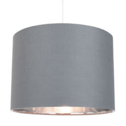 Happy Homewares Contemporary Grey Cotton 12 Table/pendant Lamp Shade With Shiny Silver Inner - thumbnail 5