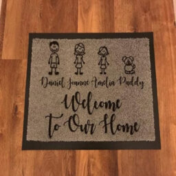 One Of A Kind Design Uk Personalised 6 Character Nylon Doormat - Grey (40Cm X 60Cm) - thumbnail 2