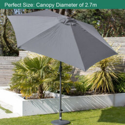 Gardenkraft 14620 2.7M Charcoal Outdoor Garden Parasol - thumbnail 9