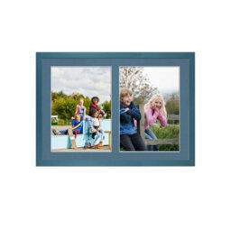 AK Frames 20X14 Navy Blue Sleek Multi Photo Frame With Pompadour Mount - Holds 2 Apertures (2X) A4 Photos - thumbnail 1
