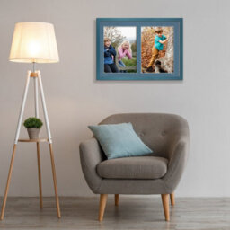 AK Frames 20X14 Navy Blue Sleek Multi Photo Frame With Pompadour Mount - Holds 2 Apertures (2X) A4 Photos - thumbnail 3