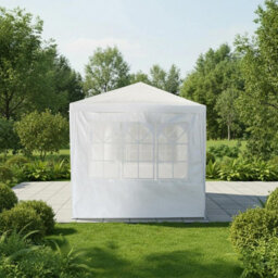 Ohs Garden Gazebo Outdoor Party Tent Canopy Pe Awning Marquee Waterproof, White - Small - thumbnail 1