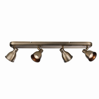 Luminosa Lighting Luminosa Westbury Led 4 Light Spotlight Antique Brass Plate, Gu10 - image 1