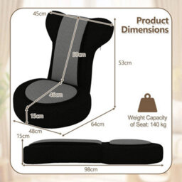 Floor Chair Lazy Sofa Chair With Adjustable Headrest & Backrest - thumbnail 2
