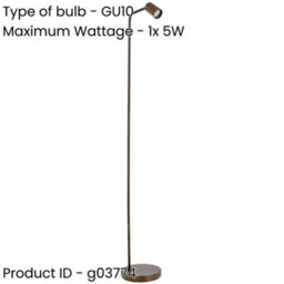 Loops 2 Pack Stylish Modern Bronze Floor Lamp With Gu10 Light For Indoor Spaces - thumbnail 2