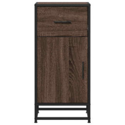 Berkfield Sideboard Brown Oak 35.5X35X76 Cm Engineered Wood And Metal - thumbnail 4