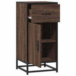 Berkfield Sideboard Brown Oak 35.5X35X76 Cm Engineered Wood And Metal - thumbnail 5