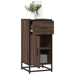 Berkfield Sideboard Brown Oak 35.5X35X76 Cm Engineered Wood And Metal