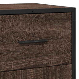 Berkfield Sideboard Brown Oak 35.5X35X76 Cm Engineered Wood And Metal - thumbnail 9