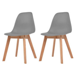 Berkfield Dining Chairs 2 Pcs Grey Plastic