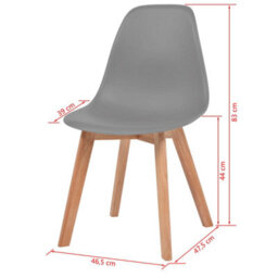 Berkfield Dining Chairs 2 Pcs Grey Plastic - thumbnail 6