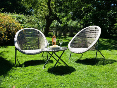 Inspirational Gifting Faux Rattan Garden Furniture Patio Set Includes A Table And 2 Foldaway Chairs - image 1