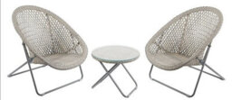 Inspirational Gifting Faux Rattan Garden Furniture Patio Set Includes A Table And 2 Foldaway Chairs - thumbnail 3
