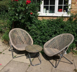 Inspirational Gifting Faux Rattan Garden Furniture Patio Set Includes A Table And 2 Foldaway Chairs - thumbnail 2