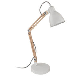 Stylish White Table Desk Lamp With Moveable Shade And Red Cable - thumbnail 1