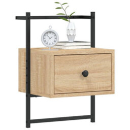 Berkfield Bedside Cabinets Wall-Mounted 2 Pcs Sonoma Oak 35X30X51 Cm Engineered Wood - thumbnail 3