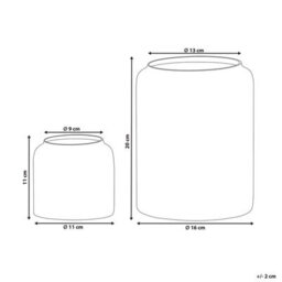 Beliani Pink Glass Vases Set Of 2, Hand-Made Transparent Tinted Round Vases For Shelves And Home Display - thumbnail 4