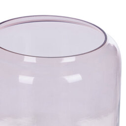 Beliani Pink Glass Vases Set Of 2, Hand-Made Transparent Tinted Round Vases For Shelves And Home Display - thumbnail 3