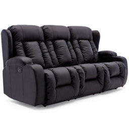 More4Homes Caesar Electric Recliner Bonded Leather 1+2+3 Seater Sofa Set (Black) - thumbnail 2