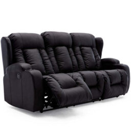 More4Homes Caesar Electric Recliner Bonded Leather 1+2+3 Seater Sofa Set (Black) - thumbnail 3