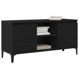 Berkfield Black Oak Tv Stand - 102X35X50 Cm Made From Engineered Wood - thumbnail 3