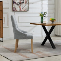 Ravenna Fabric Dining Chairs - Set Of 2 - Grey - thumbnail 4