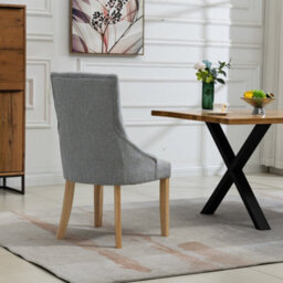 Ravenna Fabric Dining Chairs - Set Of 2 - Grey - thumbnail 5