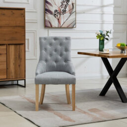Ravenna Fabric Dining Chairs - Set Of 2 - Grey - thumbnail 2