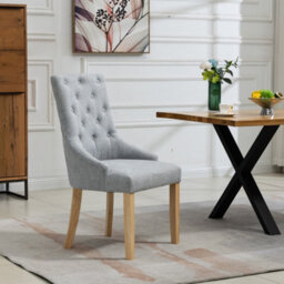 Ravenna Fabric Dining Chairs - Set Of 2 - Grey - thumbnail 3