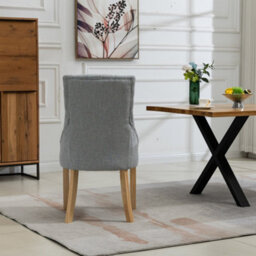Ravenna Fabric Dining Chairs - Set Of 2 - Grey - thumbnail 6