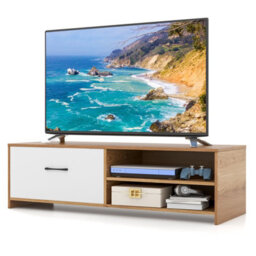 Costway Tv Stand For 55 Inches Tvs Wooden Tv Console Table W/ 2 Open Shelf & Drawer - thumbnail 9