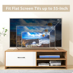 Costway Tv Stand For 55 Inches Tvs Wooden Tv Console Table W/ 2 Open Shelf & Drawer - thumbnail 5