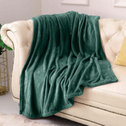 Ameha Fleece Plain Blanket, Lightweight & Reversible Throw For Travel, Bed & Sofa Blanket, Emerald Single 130X150Cm - thumbnail 8