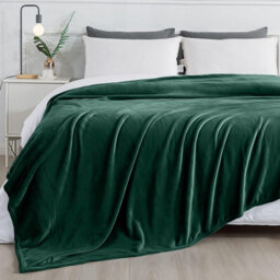 Ameha Fleece Plain Blanket, Lightweight & Reversible Throw For Travel, Bed & Sofa Blanket, Emerald Single 130X150Cm - thumbnail 9