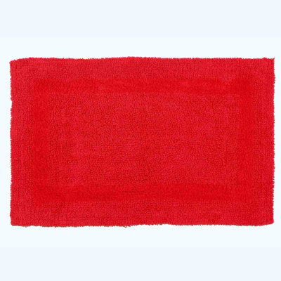 Homescapes Luxury Reversible Cotton Bath Mat - Red - image 1