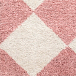 Livabliss Fossay Shaggy-Washable Pink Ivory Modern High Pile Diamond Pattern Living Bedroom Rug 200 X 275 Cm Easy Care, Non Shedding - thumbnail 8
