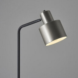 Luminosa Lighting Luminosa Mayfield Task Floor Lamp Brushed Silver Plate Finish, Matt Black - thumbnail 4