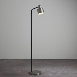 Luminosa Lighting Luminosa Mayfield Task Floor Lamp Brushed Silver Plate Finish, Matt Black - thumbnail 2