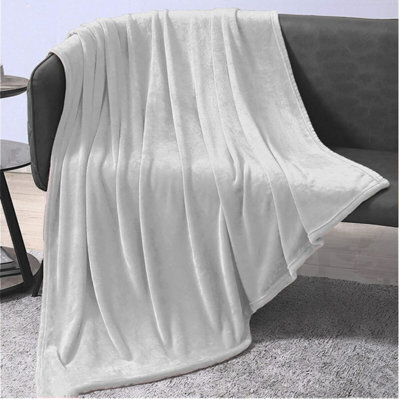 Groundlevel Large Faux Mink Super Soft Throw - Silver - image 1