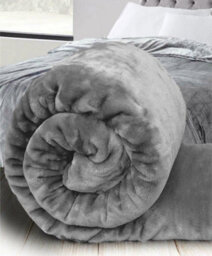 Groundlevel Large Faux Mink Super Soft Throw - Silver - thumbnail 2
