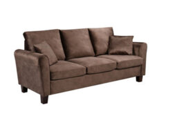 Comfy Living Brushed Velvet 3 Seater Sofa In Brown