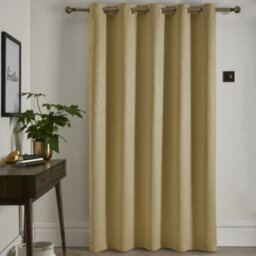 Fusion Strata Dim Out Woven Yellow Eyelet Single Panel Door Curtain - thumbnail 3