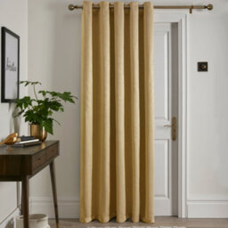 Fusion Strata Dim Out Woven Yellow Eyelet Single Panel Door Curtain - thumbnail 1